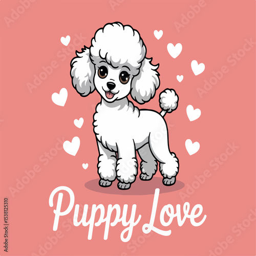 illustration, animal, poodle, dog, pet, puppy, cute, vector, breed, canine, isolated, hand drawn, purebred, funny, adorable, doggy, character, happy, portrait, poodle dog, graphic, drawing, design, 