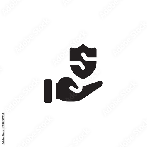 Hand holding security shield protection concept icon safety and insurance symbol