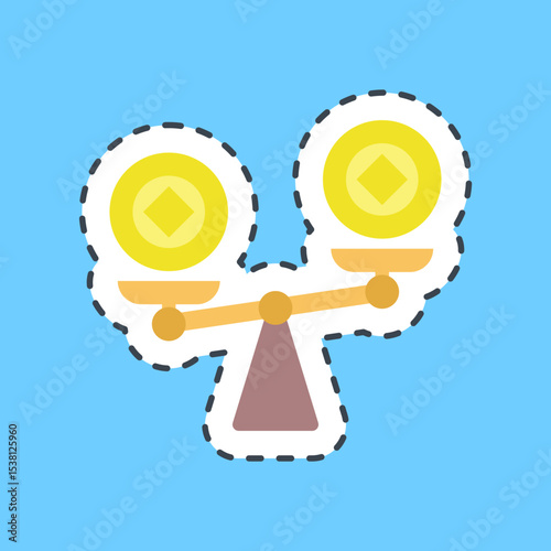 Cutting line sticker liquidity. Crypto currency elements.