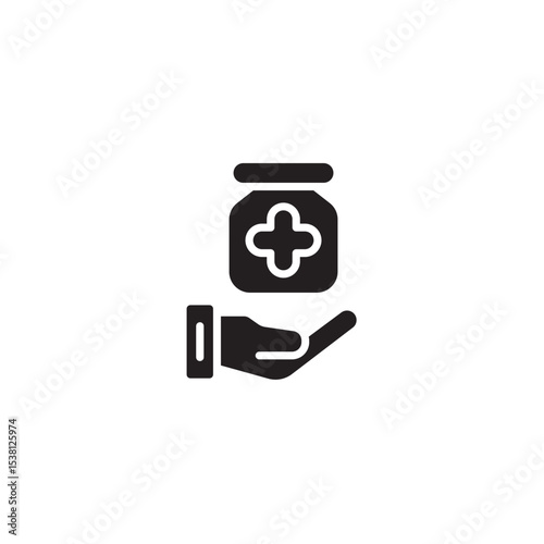 Hand offering pill bottle symbolizing healthcare and medicine for treatment