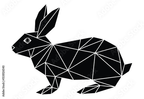 Low poly rabbit silhouette vector illustration perfect for modern design geometric animal art