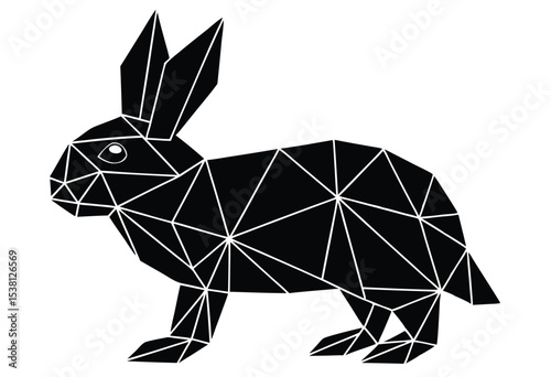 Low poly rabbit silhouette vector illustration perfect for modern design geometric animal art