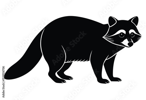 raccoon silhouette vector elements illustration simple clean wild animal icon