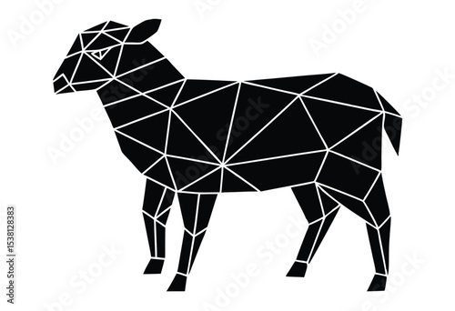 Low poly sheep silhouette vector art geometric farm animal design simple illustration