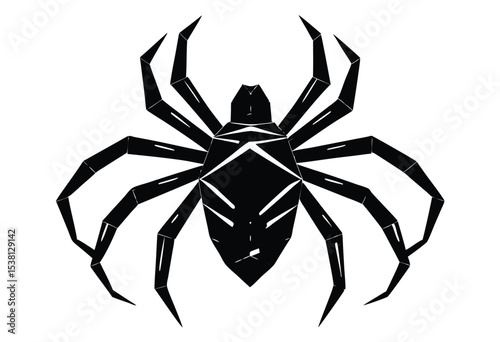 Spider low poly silhouette vector, geometric spider art, abstract arachnid illustration