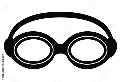 Swimming goggles silhouette vector simple flat design icon for sports swimming gear illustration