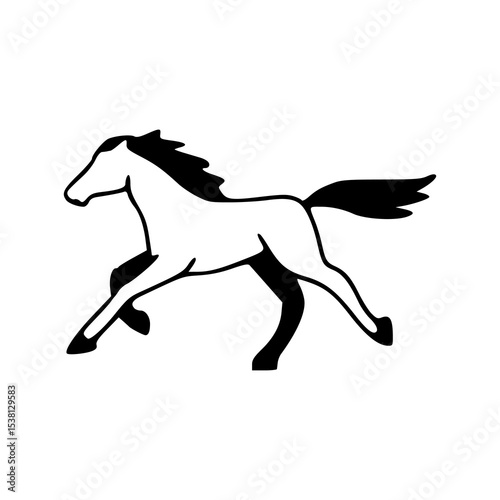 running stallion dynamic illustration