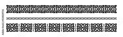 Hand drawn celtic borders ornament collection