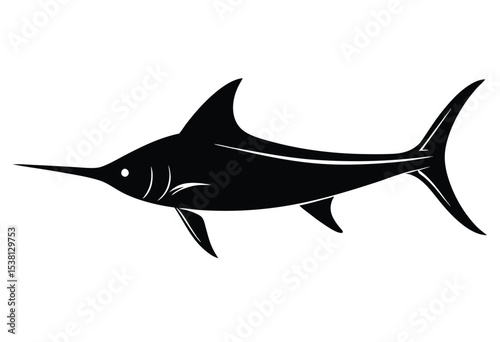 Swordfish Silhouette Vector Illustration for Logos Icons Prints and Marine Design Projects