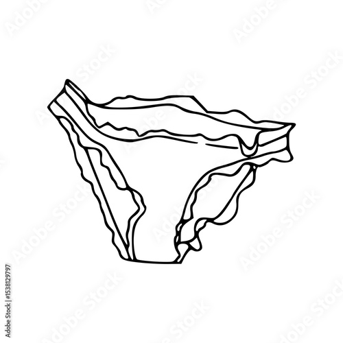 ruffled women's underwear outline