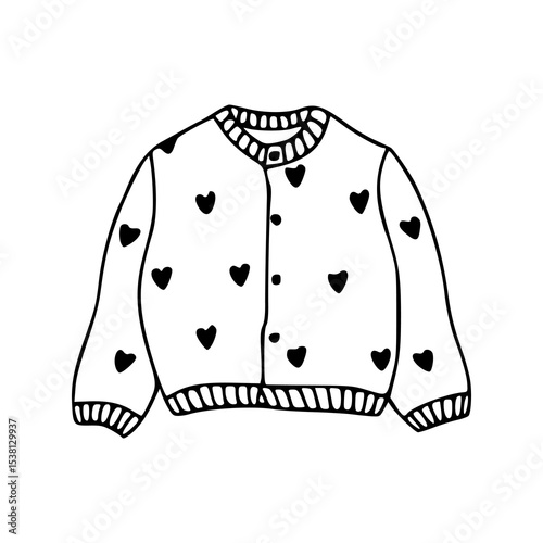 cute heart pattern cardigan vector