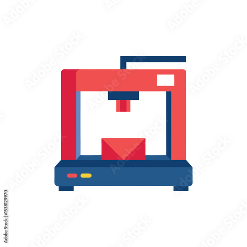 3D Printer Vector Illustration Showcasing Modern Additive Manufacturing Concept