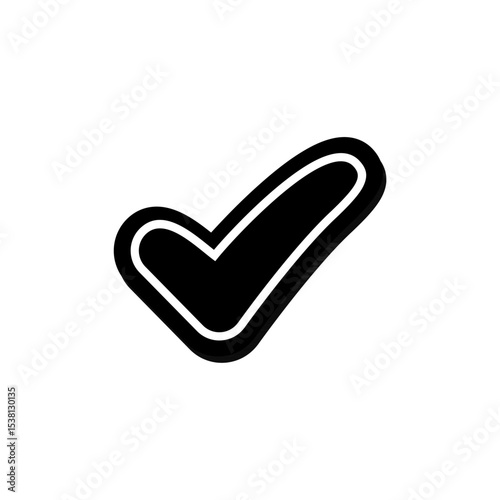 Solid Black Check Mark Icon