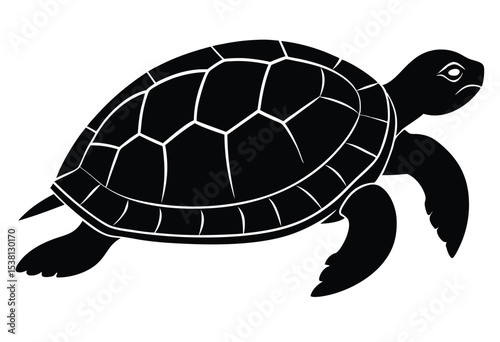 Low poly turtle silhouette design, polygon turtle vector illustration, geometric animal graphic