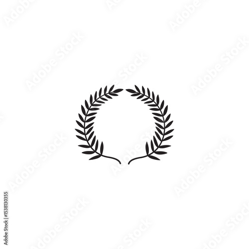 Simple black laurel wreath vector illustration for logo design and decoration