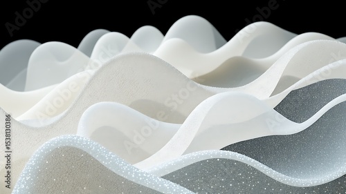 Abstract white and gray wavy texture background