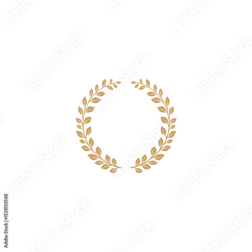 Golden laurel wreath vector illustration for awards and celebrations design