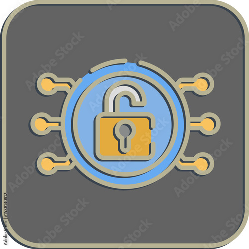 Icon decryption. Crypto currency elements. Icon in embossed style.