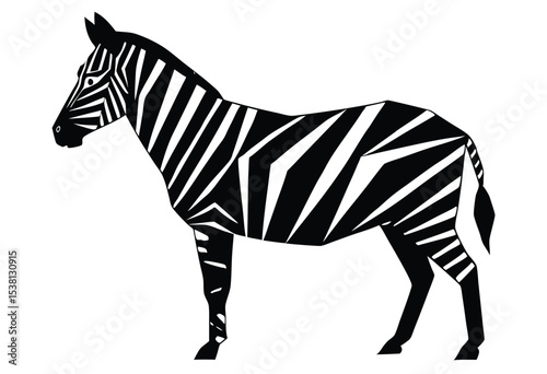 Low poly zebra silhouette vector artwork geometric animal shape minimalistic design concept