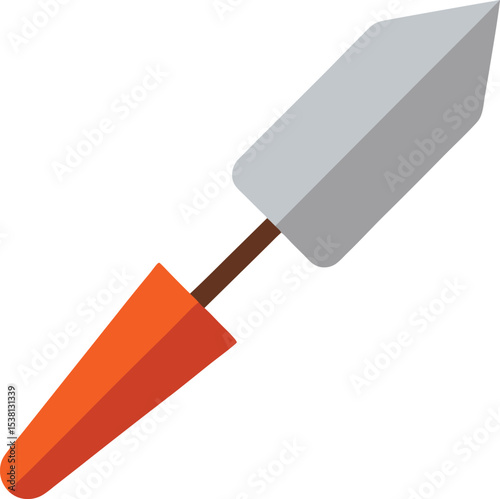 Bricklaying Trowel Vector Illustration on White Background for Construction Tool Themes