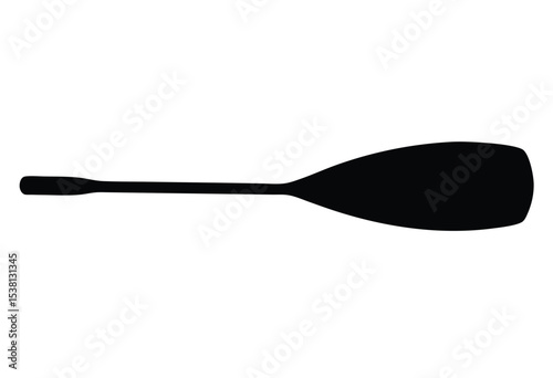 Paddle Silhouette Vector Illustration of Canoe or Boat Paddle Isolated on White Background