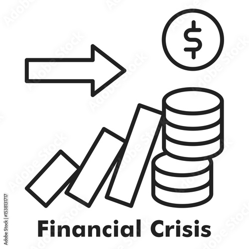 Financial Crisis Outline Icon