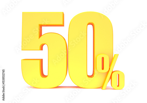 Gold 50 Percent off 3d Sign on White Background, Special Offer 50% Discount Tag, Sale Up to 50 Percent Off,big offer, Sale, Special Offer Label, Sticker, Tag, Banner, Advertising, offer Icon