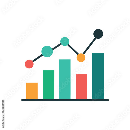 data analytics graph vector illustration showing visualization of statistical data for business intelligence use