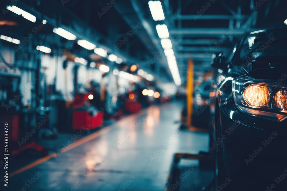 Obraz premium Car in auto repair shop. Auto service industry.