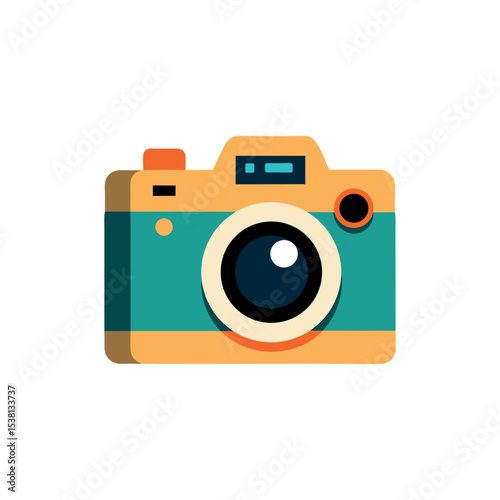 Digital camera vector illustration representing photography and camera device concept