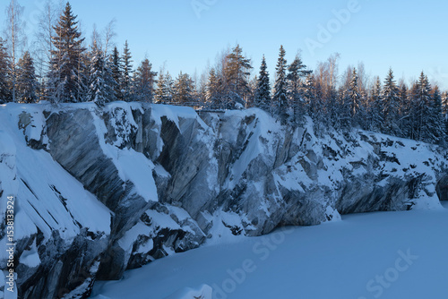 January in the Marble Canyon. Ruskeala Mountain Park