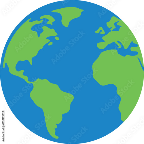 Earth globe vector illustration representing world geography travel and global connection