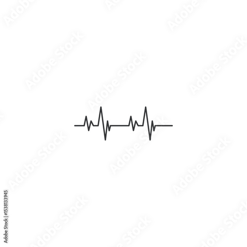 Heartbeat vector illustration minimalist design on white background for medical concepts