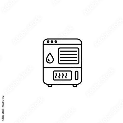 Domestic water heater in minimalist line art design  