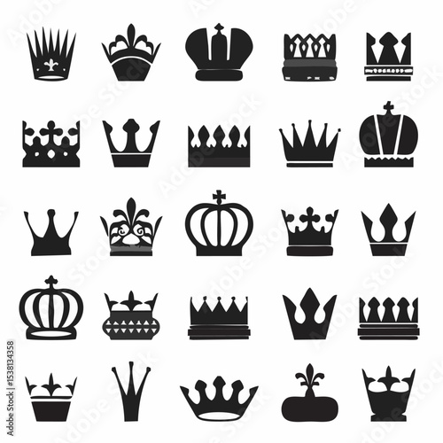Crown icons set vector image.eps