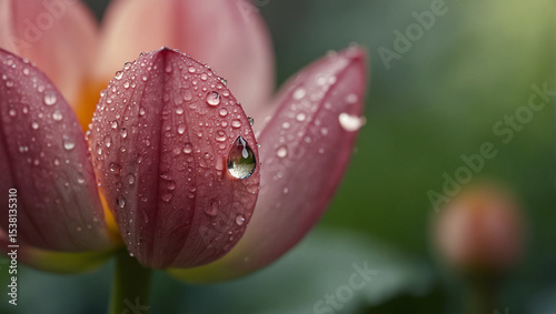 A stunning close-up of a fully bloomed pink lotus, revealing its delicate details.