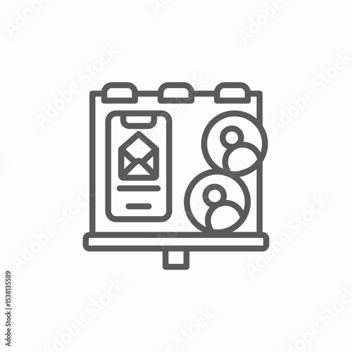 mobile email recipients icon sign vector