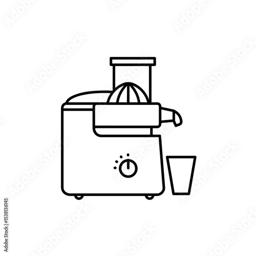 Juice extractor with glass for fresh beverage preparation  
