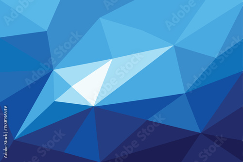 Geometric Blue Polygon Background Abstract Triangular Design with Dark and Light Shades