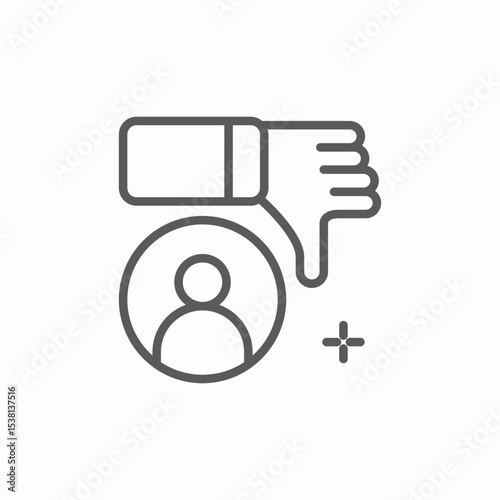 thumbs down user icon sign vector