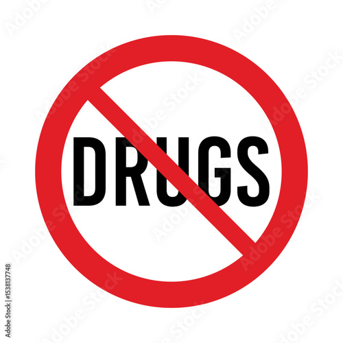 No Drugs Sign Vector