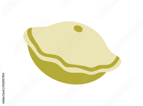 Patisson, squash vegetable icon. Fresh natural healthy food, farm gourd. Organic vitamin ingredient. Summer eating, harvest, agriculture crop. Flat vector illustration isolated on white background