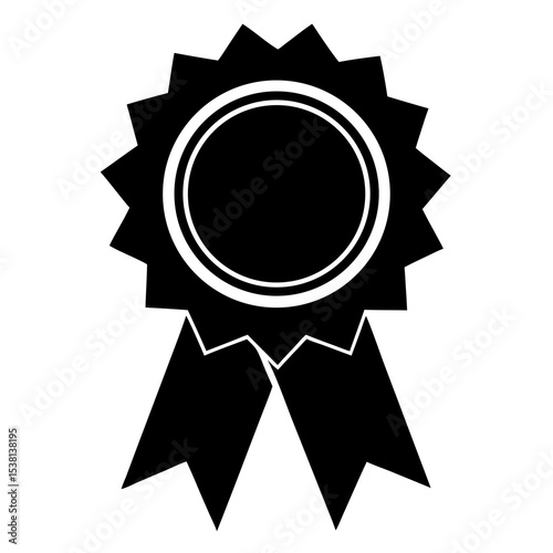 Award Ribbon Vector | Generative AI & Linocut Silhouette Design