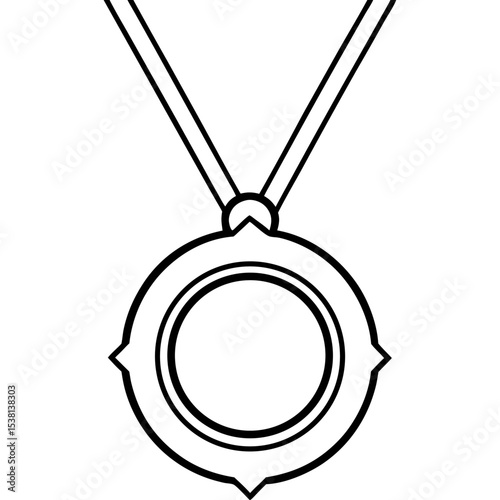 Medal Vector Illustration | Generative AI and Linocut Silhouette Design