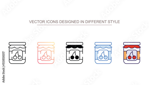 Jam jar icon design with white background stock illustration