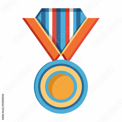 Medal Vector Illustration | Generative AI and Linocut Silhouette Design