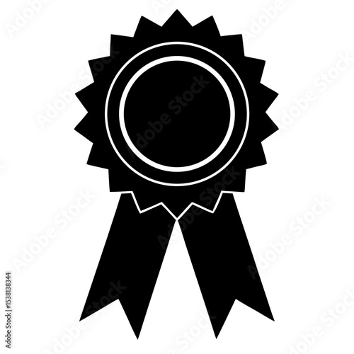 Award Ribbon Vector | Generative AI & Linocut Silhouette Design