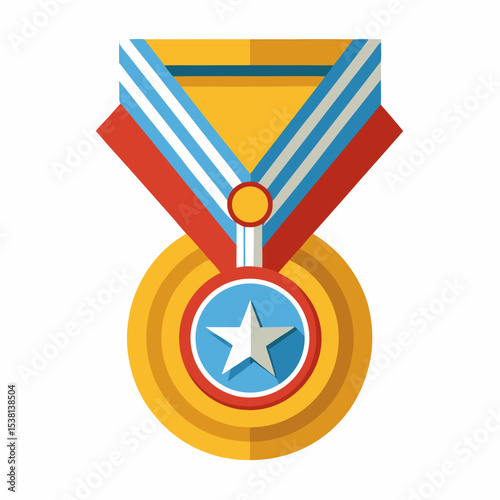 Medal Vector Illustration | Generative AI and Linocut Silhouette Design