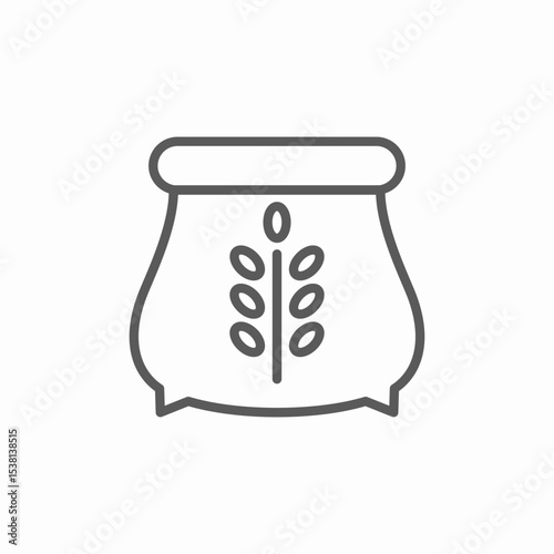 wheat flour bag icon sign vector