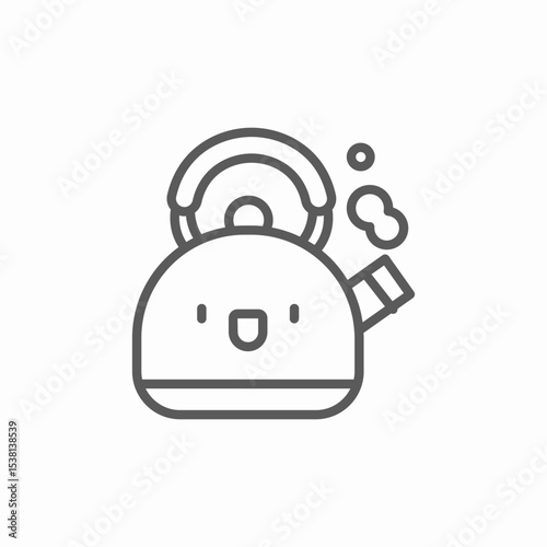 whistling kettle smile icon sign vector